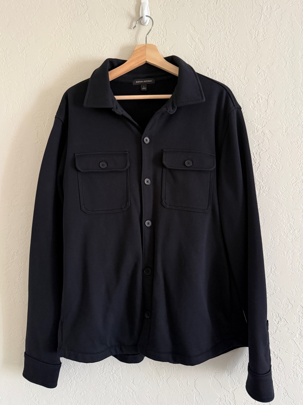Banana Republic Men's Black Button-Up Shirt Jacket